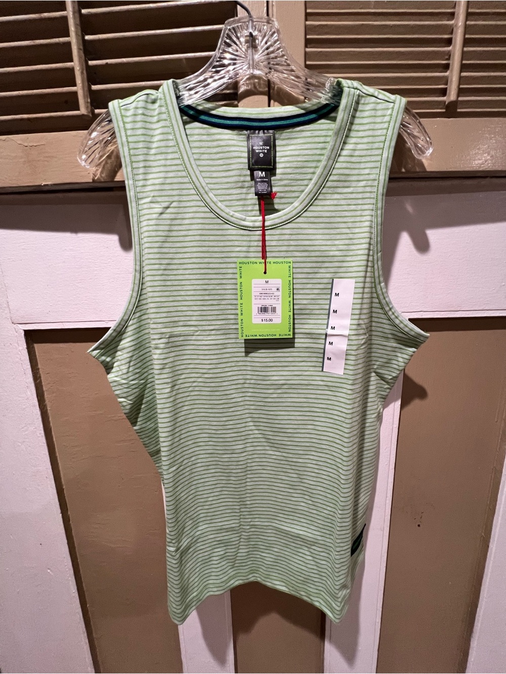 Striped Light Green Tank Top - M